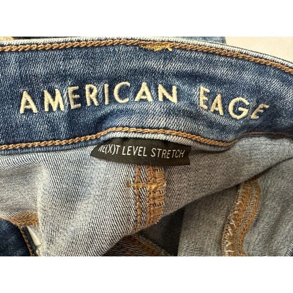 American Eagle Next Level Stretch Hi-Rise Shortie Shorts Distressed Plus Size 16 - Picture 2 of 5